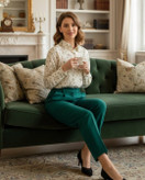 شومیز زنانه خارجی نگین دار ۵۶۴۸