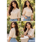 شومیز زنانه خارجی موسلین ۵۶۴۲