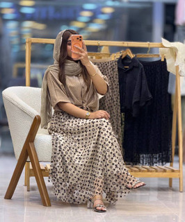 دامن زنانه خارجی ساتن پلیسه برند lv